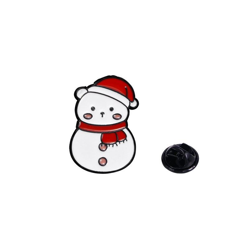 Broche de Navidad insignia de aleación caricatura adorable Santa Fe Navidad decoración de mochila escolar