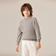 山羊绒秋冬新款儿童羊绒衫半高圆领女童纯色中大男童加厚保暖毛衣