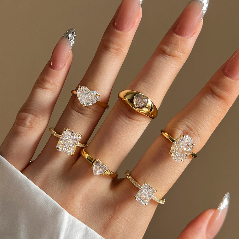 3g Weight Zircon Inlay Material Rings Classification Daily Occasion 925 Sterling Silver Material Valentine'S Day, Mother'S Day Festival Heart Shape Pattern 2025 Spring and Summer Season Women's Gender Plating Design Elegant, Simple Style Style 925 Sterling Silver Heart Shape Zircon Valentine'S Day Mother'S Day Rings 3