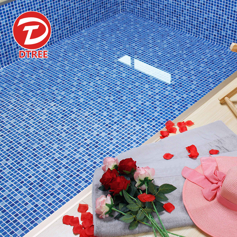 泳池马赛克胶膜防水耐氯 小型马赛克纹内衬装饰胶膜PVC卷材