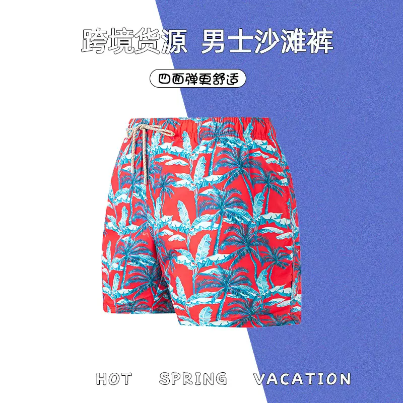 男装短裤夏季透气印花透气沙滩裤运动休闲ins风外贸男裤现货批发