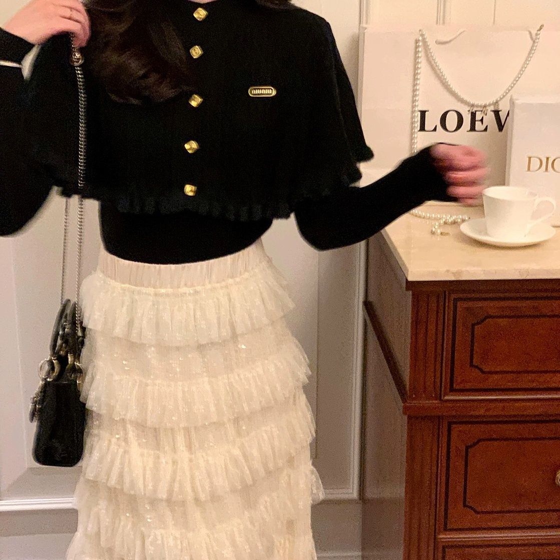 法式温柔风毛衣俩件套设计感开衫女秋冬修身感打底气质上衣