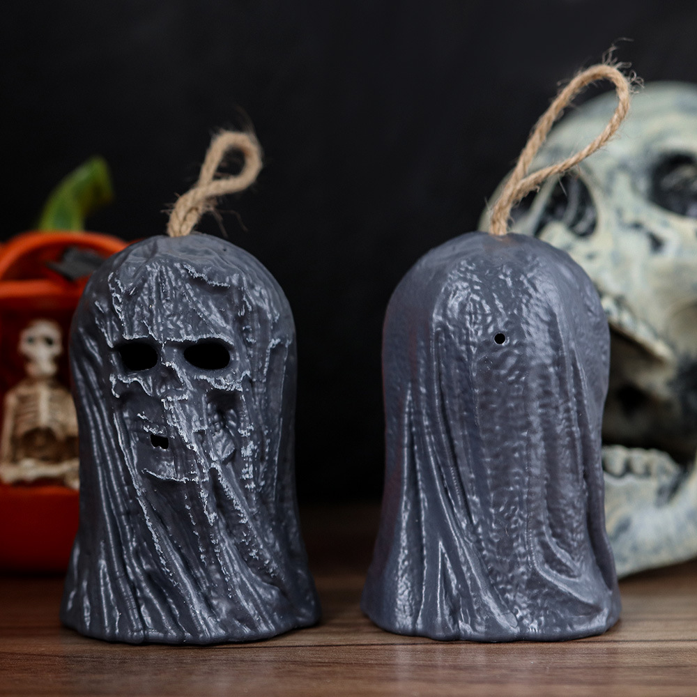 Halloween linterna decorativa LED colorido gradiente vela lámpara horror atmósfera diseño accesorios árbol demonio velo fantasma lámpara