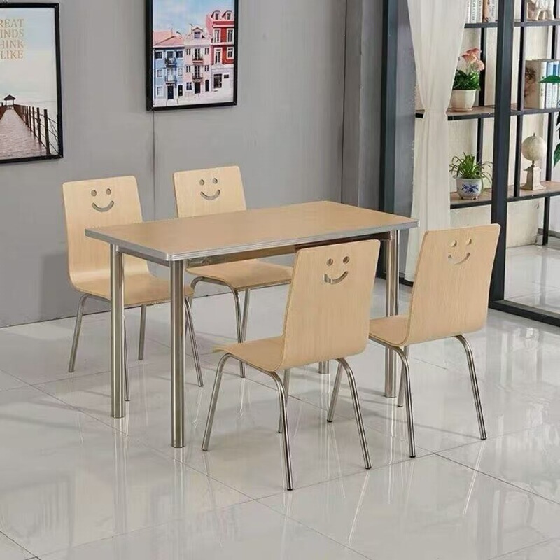 Dining Table and Chairs for School Students, Restaurant, Cafeteria, Dining Table and Chair Set, Solid Wood Dining Table, Home Dining Chair with Backrest Dining Table and Chairs for School Students, Restaurant, Cafeteria, Dining Table and Chair Set, Solid Wood Dining Table, Home Dining Chair with Backrest
