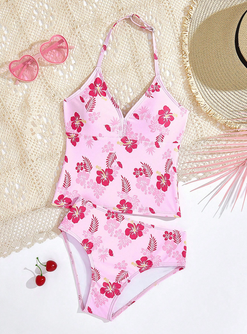 Bikini Swimsuit Set For Big Girls New Arrival Two Piece Beachwear Cotton Polyester Summer Swimwear_voghion.com
