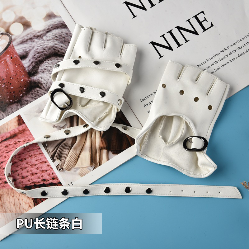 PU 롱 체인 여성용 화이트