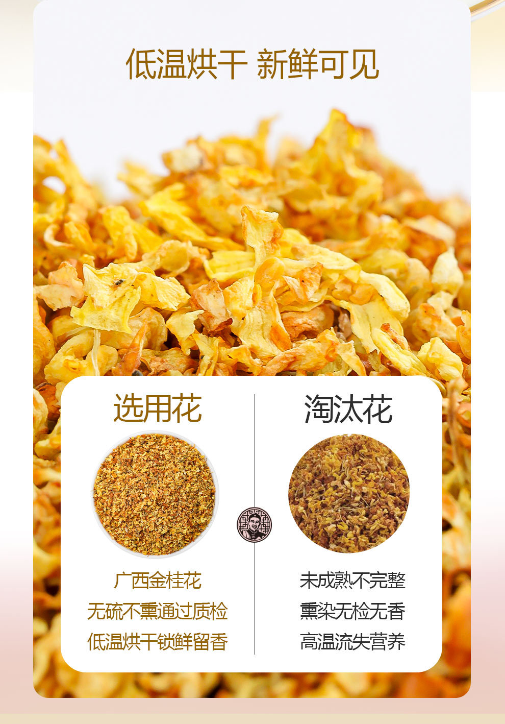 Dried Osmanthus Flower Tea Gui Hua 50g Fragrant Floral Infusion quality and texture
