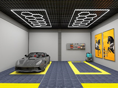 Sala de lavado de coches Estación de luz tienda de belleza led luz de techo de cristal chapado en película taller sin polvo tienda de 4S luz de la parrilla