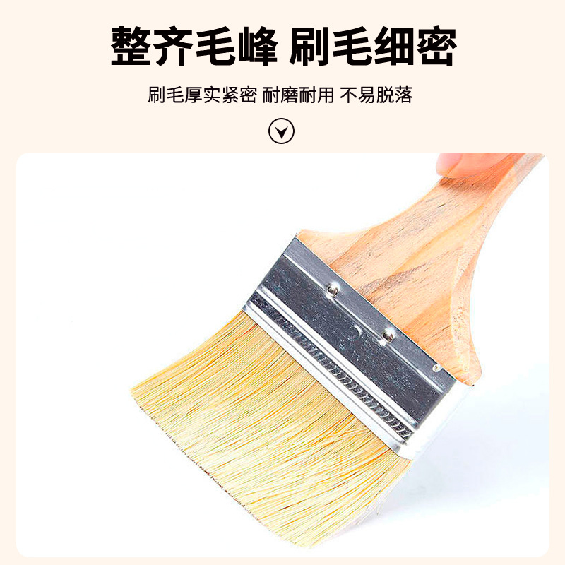 Cepillo genuino Cepillo de barbacoa con mango de madera de 3 pulgadas Cepillo Wenwan de melena Cepillo industrial de 2 pulgadas para eliminar el polvo y no perder el cabello