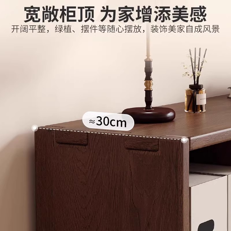 Estante de madera sólida estante de piso Doble contra la pared gabinete bajo librería de color nuez libre combinación gabinete de almacenamiento sala de estar