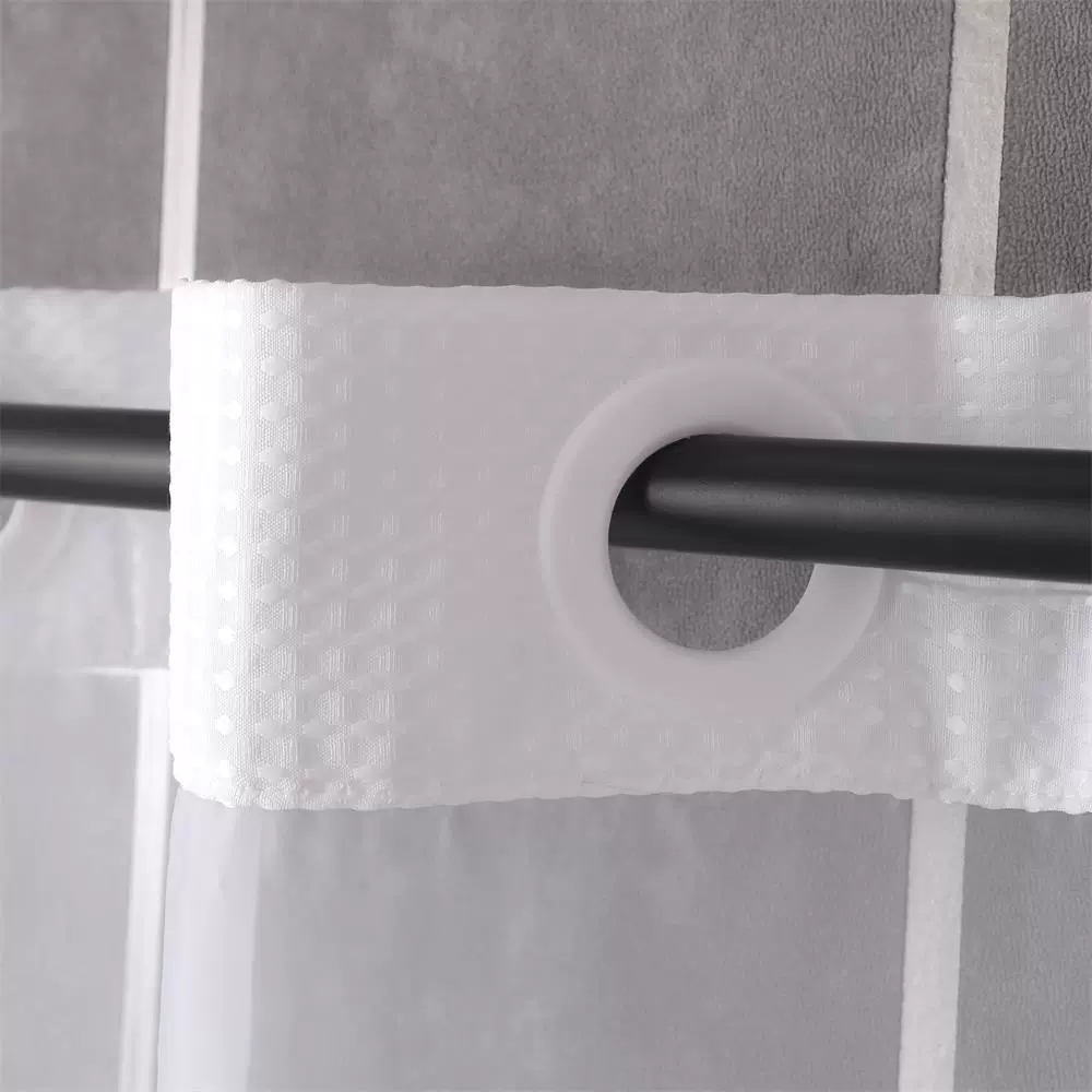 Double -layer waterproof shower curtain digital printing Walver shower curtain camera sample embedded large buckle bathroom partition curtain
