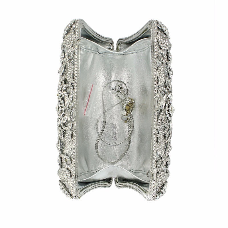 BL082 bolsas de diamante de metal hueco bolsas de banquete de cristal bolsas de diamantes bolsas de mano bolsas de diamantes de plata