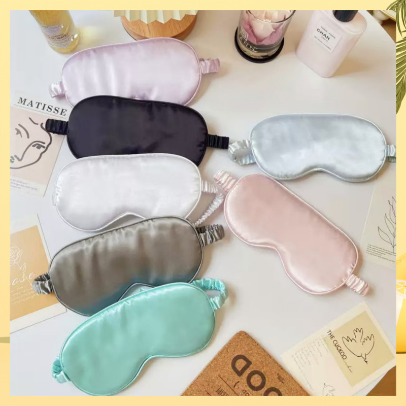 double-sided solid color silk universal breathable sleep mask for…