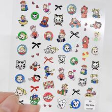 复古日系美甲彩绘昭和风原田治小猫猫狗狗可爱卡通指甲贴纸装饰品