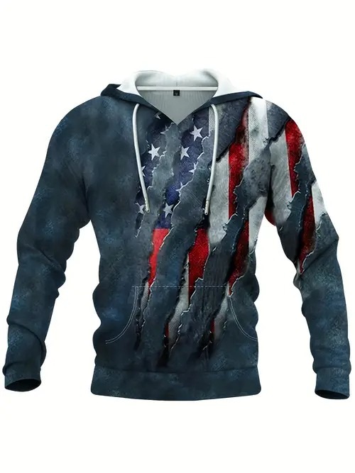 Transfronterizo 2025 nuevo estilo Amazon moda europea y americana casual patrón de estrella de cinco puntas suéter con capucha de manga larga MC15