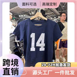 【欧码】14 Letter Print American Vintage T-Shirt Woman R
