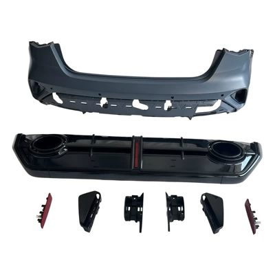 Suitable for Audi A3 models from 2021 to 2026, this is an RS3-style rear bumper, rear lip, and exhaust tip kit (Big Surrounded) - 21-26-models-a3saloon-carrear-bumper-set