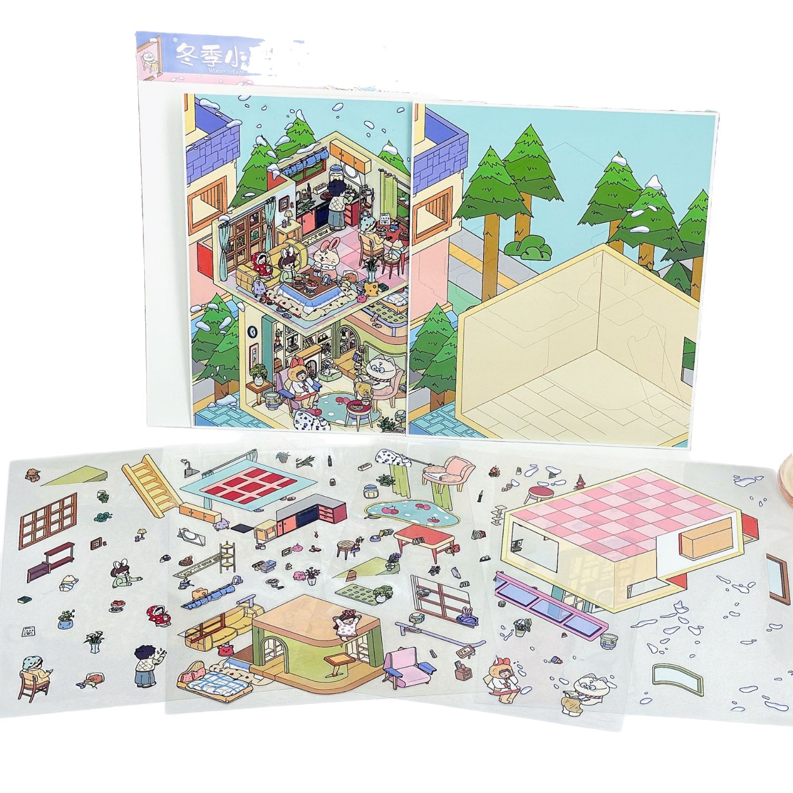 Pegatinas 3D paisaje Senyu Sensi, escenas miniatura descompresión DIY, juguetes educativos para niños.