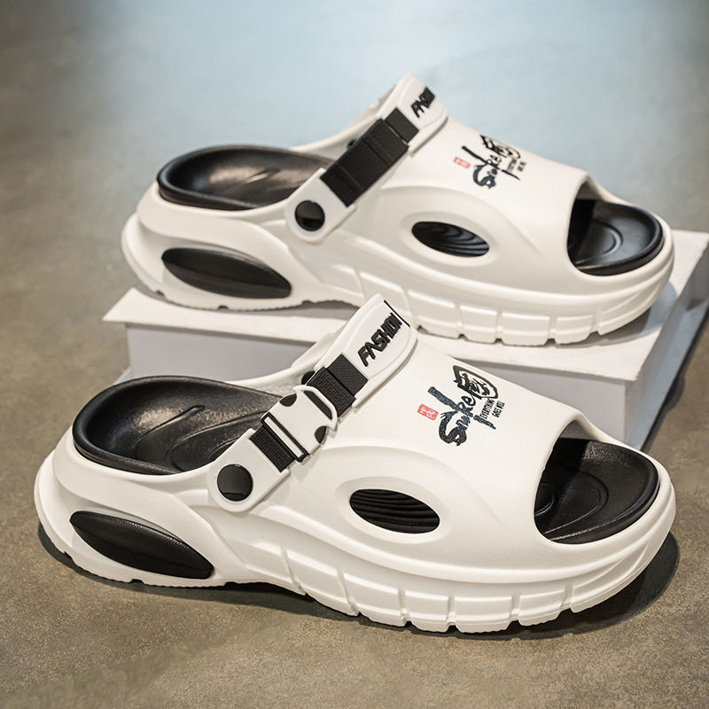 En verano, use sandalias y zapatillas de alta gama de suela gruesa 2025, sandalias y zapatillas antideslizantes de playa transfronteriza para hombres
