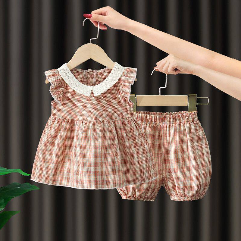 女童夏季新款套装婴幼洋气时髦童装儿童背心两件套女宝宝潮款夏装