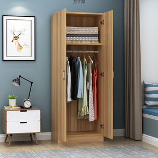 Simple Modern Single-Door Wardrobe Home Simple Bedroom Children's Balcony Storage Cabinet Small Wardrobe Solid Wood Rental Room