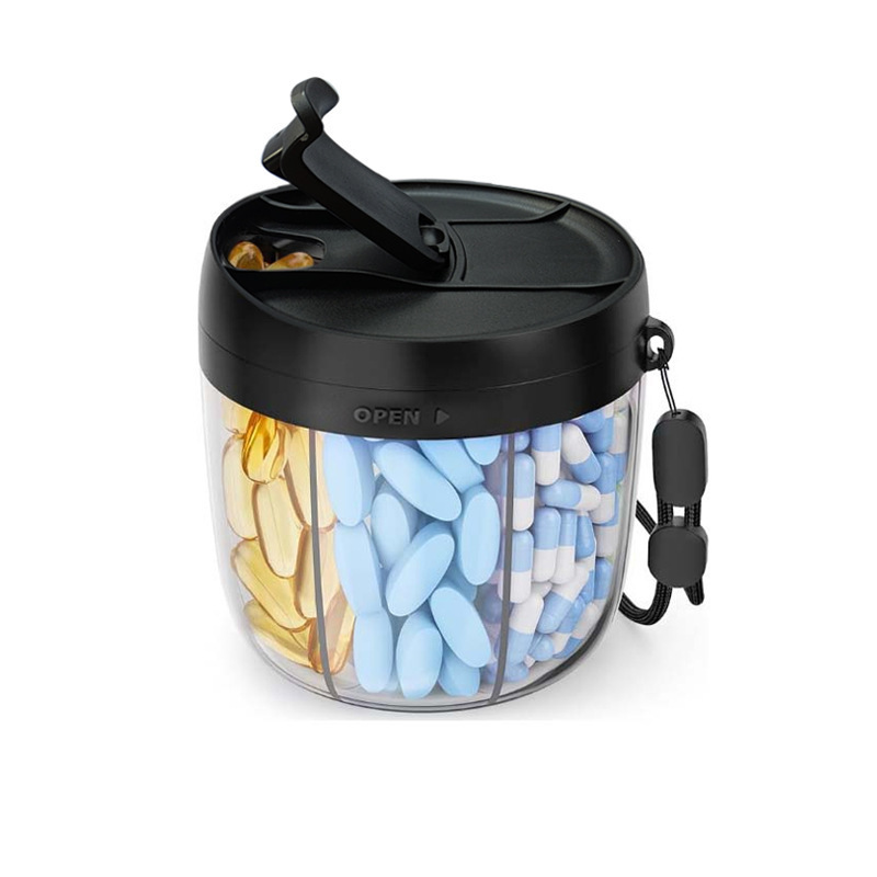 temu亚马逊7格塑料药盒药杯药罐 一周分装便捷药品医药收纳盒