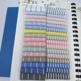 春夏色织新品韩风肌理高品质格子条纹男女童装衬衫连衣裙吊带鞋材