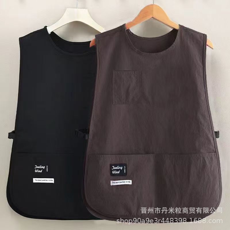 New Vest Apron Anti-splashing Water and Oil-proof Barista Home Kitchen Catering Work Clothes Fashionable Men's and Women's Shoulder New Vest Apron Anti-splashing Water and Oil-proof Barista Home Kitchen Catering Work Clothes Fashionable Men's and Women's Shoulder