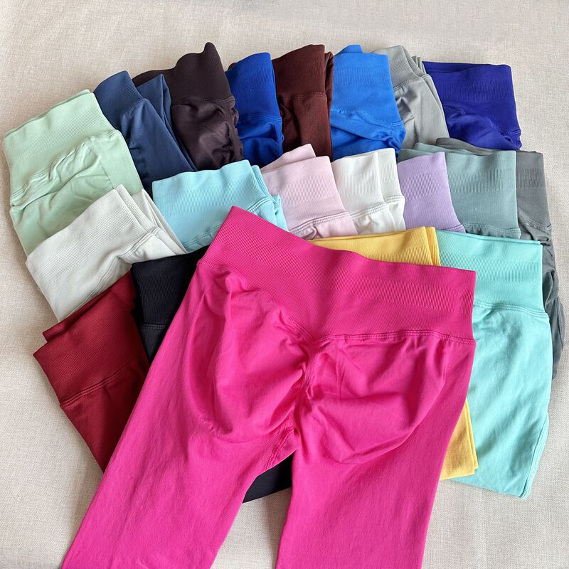 Cross-border Hot Selling DF Same-style Three-section Waist V Waist Hip Seamless Low Waist Nine-section Pants Fitness Yoga Pants