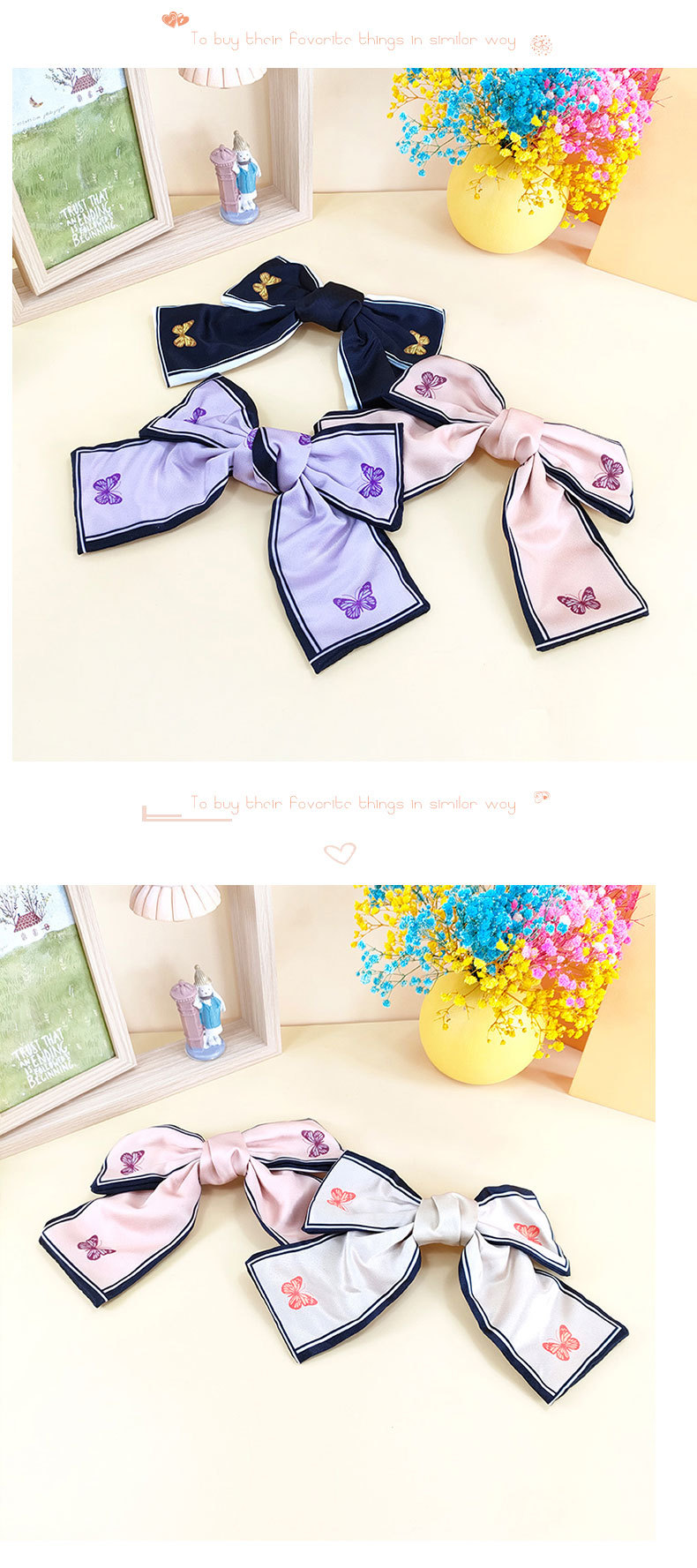 Korea New Bow Hairpin Printing Big Butterfly Sweet Spring Clip display picture 3