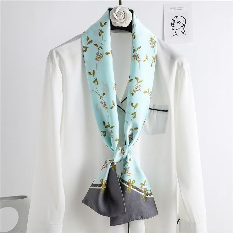 春と秋の絹織物のリボンの長いスカーフの長いマフラーの女性のスカーフの贈り物はすぐに卸売りします。