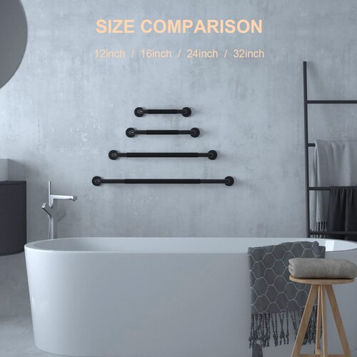 Bathroom handrails stainless steel black bathroom handrails for the elderly silicone handrails with fingerprints cross-border North America Europe and the United States