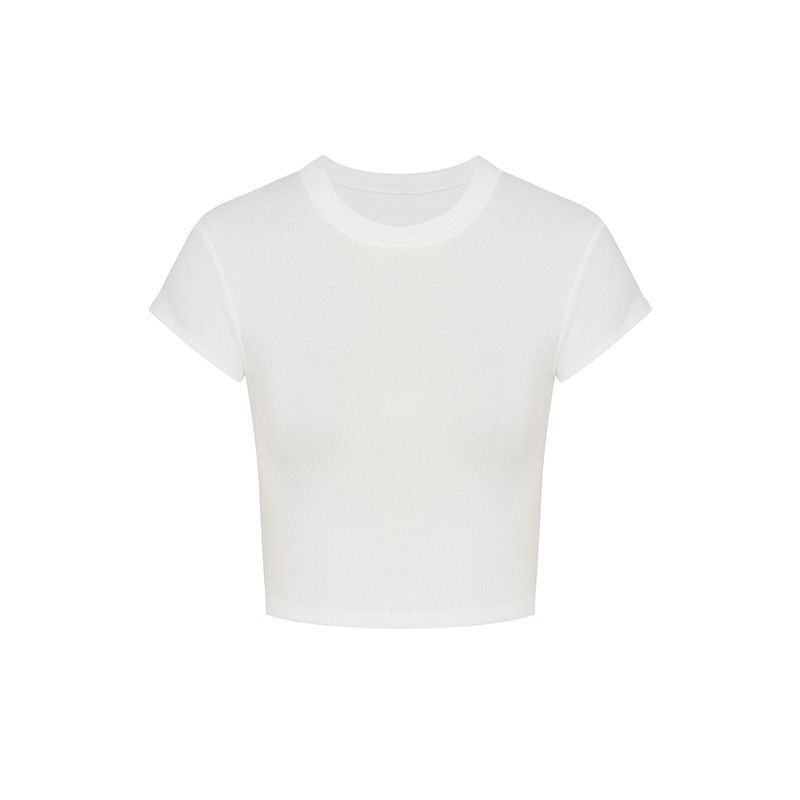 Camiseta de mujer de verano de moda delgada corta ombligo puro deseo dulce picante delgada camiseta de estudiante de manga corta 2026 nuevo
