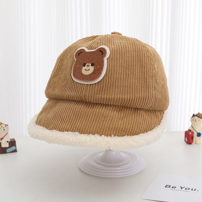 Sombreros para niños otoño y invierno para niños y niñas sombreros de pescadores coreanos con gorra de terciopelo caliente, gorra de cuenca de alta mar