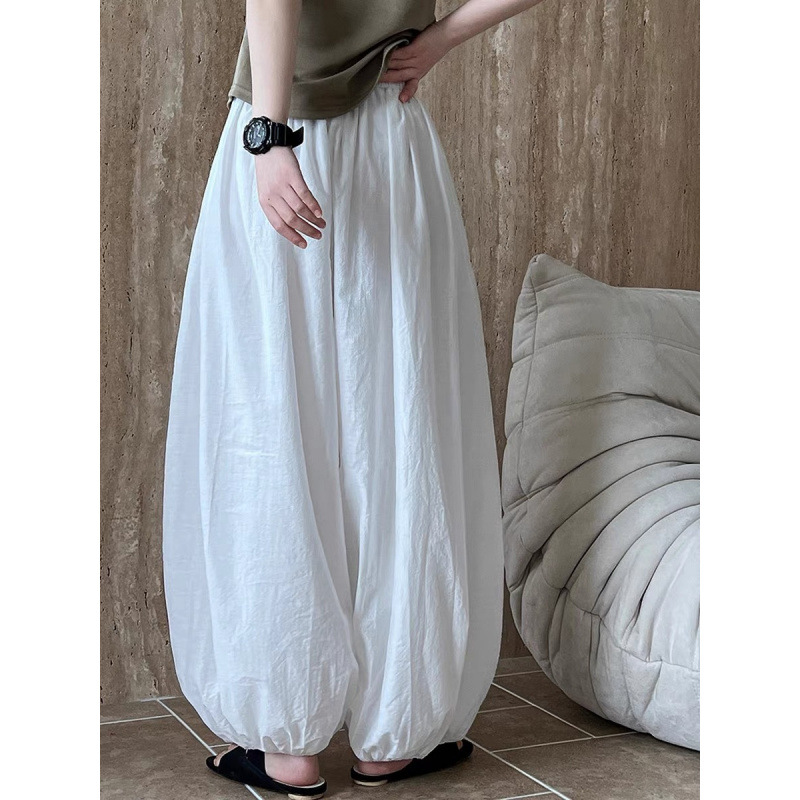 Breathable Cotton ~ Summer New White Loose Bloomers Women's Design Sense Wide Leg Pants Yamamoto Pants Relaxation Sense Pants