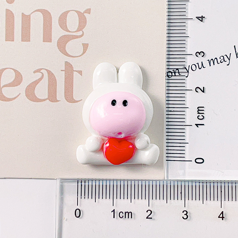 Dibujos animados colorido cara grande muñeca animal resina accesorios DIY crema pegamento tocado accesorios para el cabello hecho en casa teléfono caso material