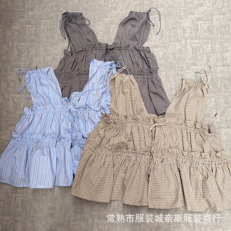 Japanese-style export item, elastic strap layered tank top Japanese-style export item, elastic strap layered tank top