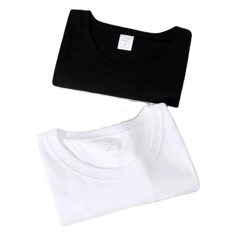 Новая Тяжелая модная футболка из чистого хлопка 220 г, мужская и женская Однотонная футболка из чесаного хлопка с короткими рукавами и круглым вырезом, белая утолщенная