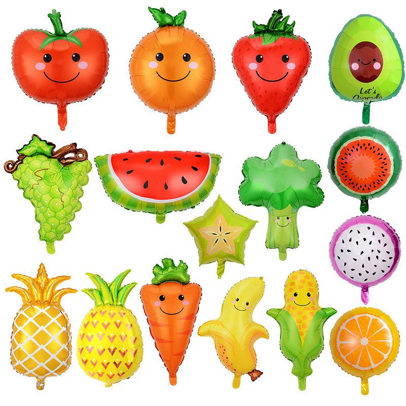 异形蔬菜水果气球夏日主题夏威夷铝膜气球儿童生日派对装饰气球