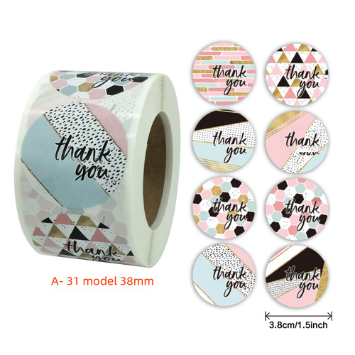 Wholesale roll sealed thank you handmade craft wedding decoration sticker label