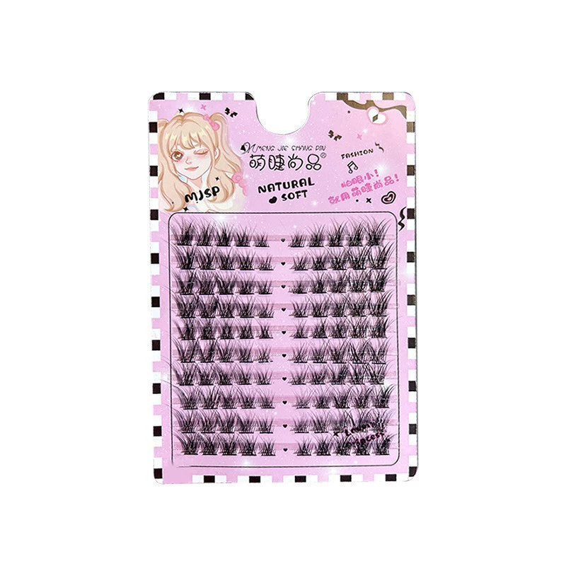 False Eyelash Cluster Kit, 10-Row Volume, Natural-look Single Clusters, Multi-length (11–13 mm)
