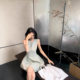 Small Sweet Short Skirt Women's Summer New Waist Slimming Design Sense Solid Color Sleeveless Vest Elegant dress