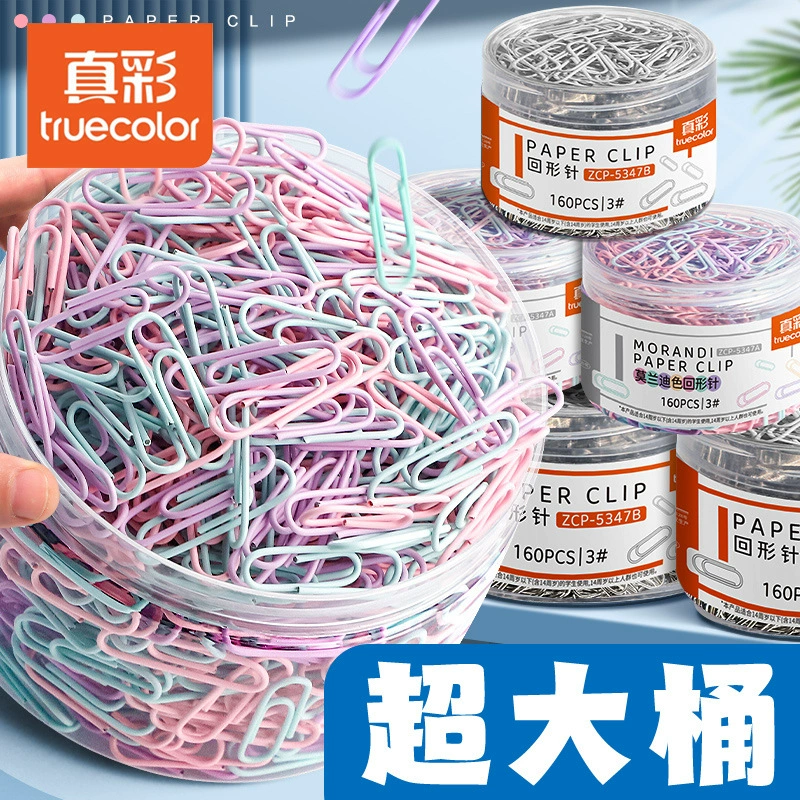 Настоящие красочные скрепки для бумаг, канцелярские принадлежности, скрепки для бумаг, большие закладки для файлов, ящик для хранения скрепок, канцелярские принадлежности из нержавеющей стали