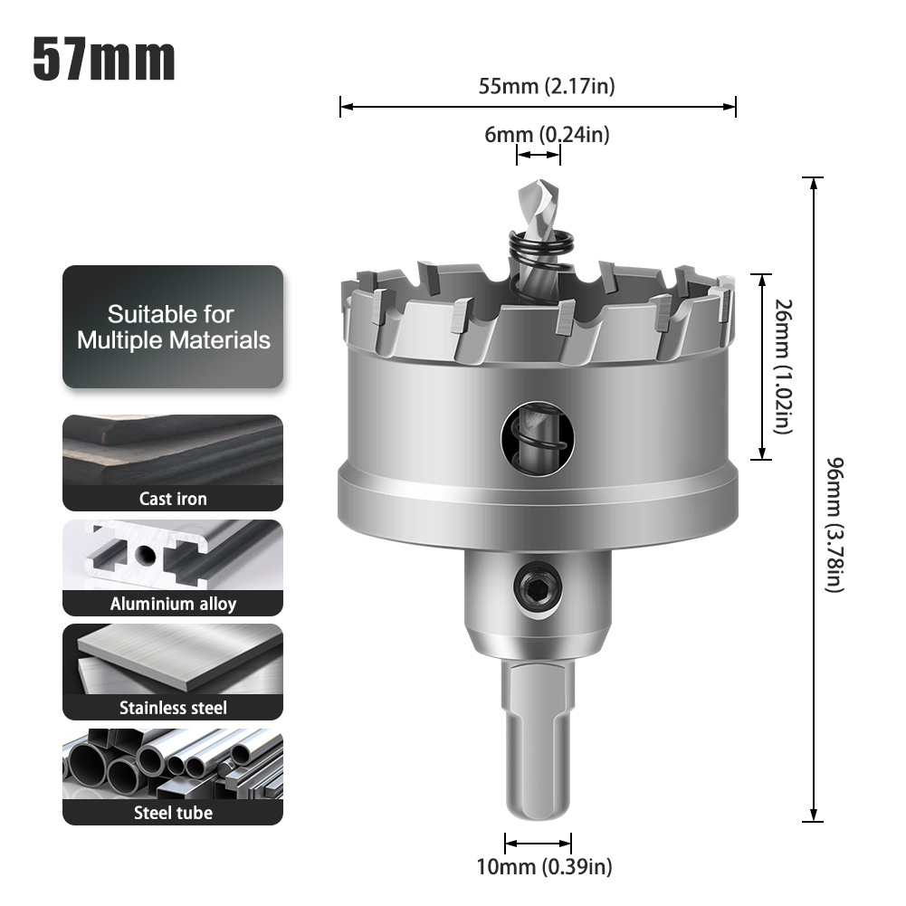 Abridor de agujero de aleación 5A de alto grado Abridor de agujero de acero inoxidable de alto grado TCT
