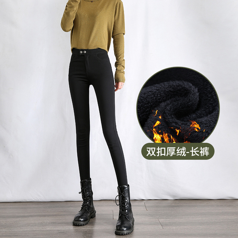 두꺼운 벨벳 더블버튼 블랙팬츠 [블랙팬츠]