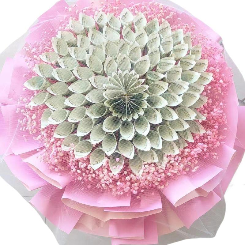 半成品网红有钱花花束手工制作材料包送男友女友妈妈绢花其他|undefined