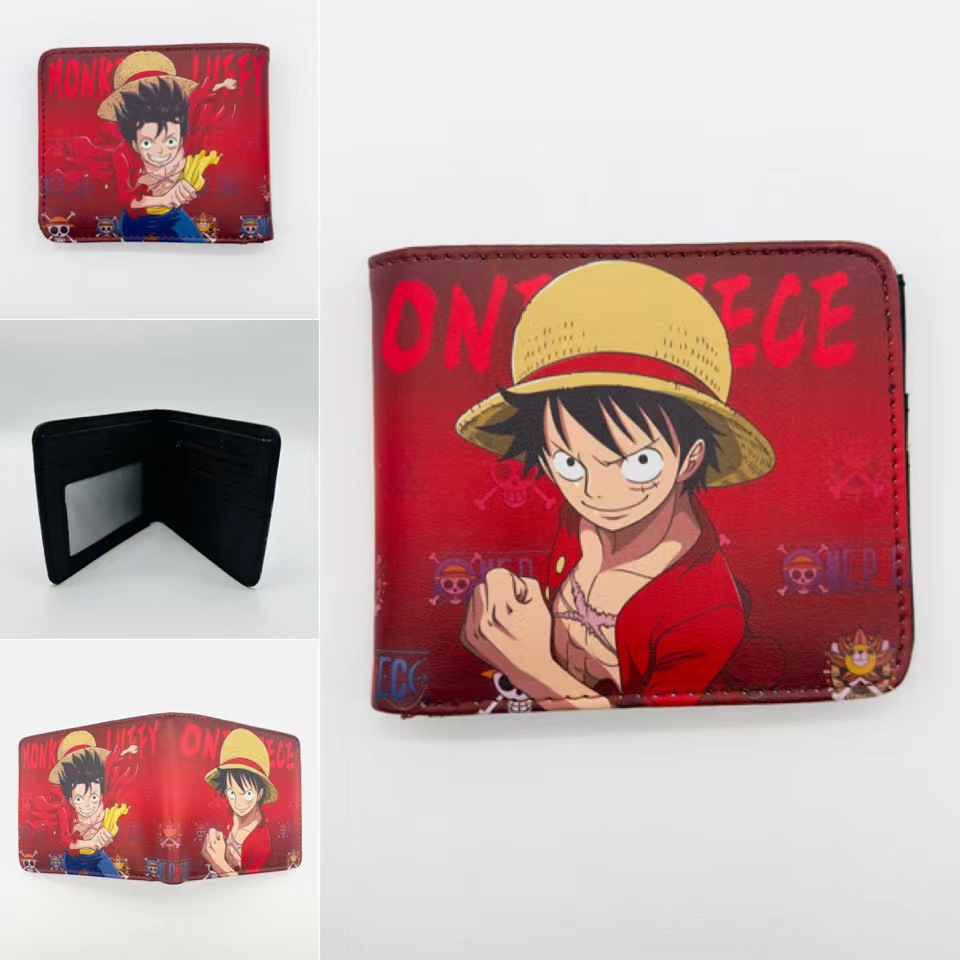One Piece One Piece Cartera de dibujos animados japoneses Luffy Choba Solon plegable estudiantes PU cartera de cuero corta