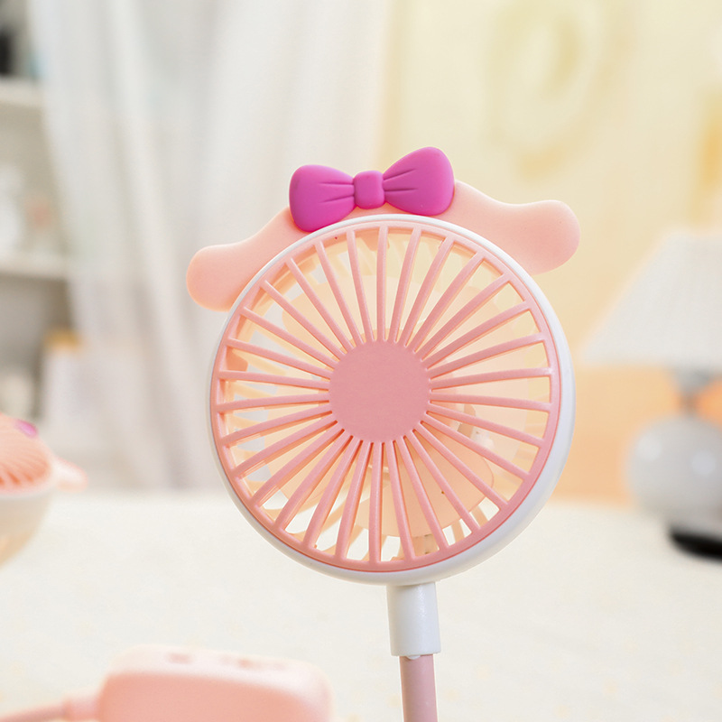 網紅摺疊便攜懶人隨身掛脖風扇 超可愛卡通耳朵二檔USB充電小風扇