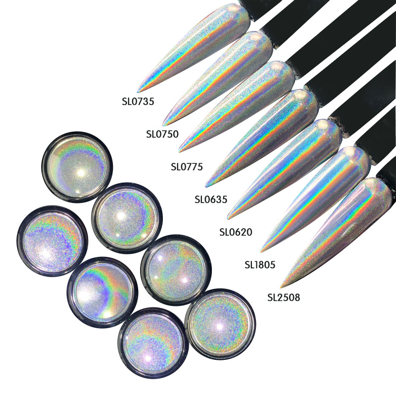 高亮变色龙进口镭射粉爆闪七彩极光闪粉人鱼魔镜指甲颜料镭射闪粉