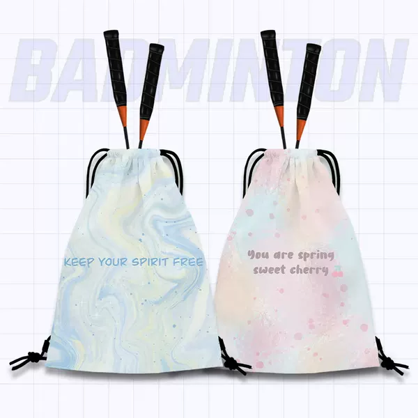 Gradient Double Shoulder Feather Racquet Bag Ins Dopamine Student Tennis Bag High-Value Sports Portable Large Capacity Tennis Bag